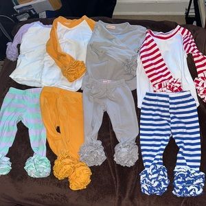 Lot of baby girl boutique ruffle outfits